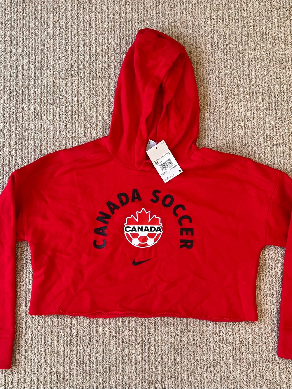 Nike Red Canada Soccer Cropped Hoodie